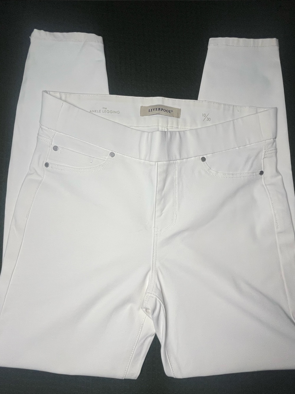 Liverpool The Ankle Skinny jean Legging white pants size 10 NWOT